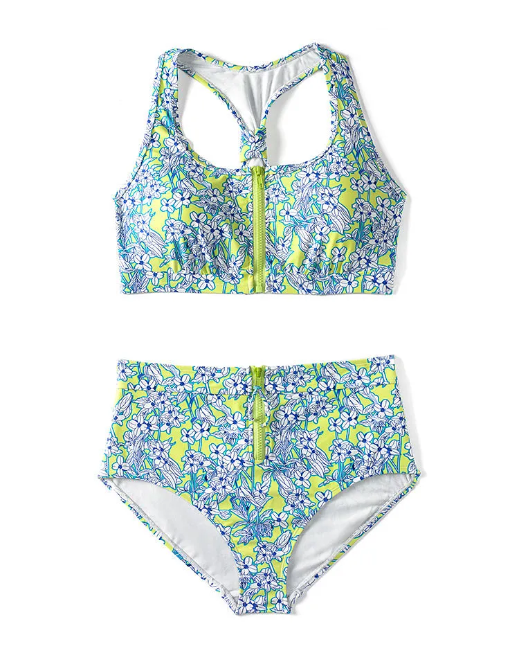Leelo Floral Yellow Lightly Lined swimwear bundle Still 1
