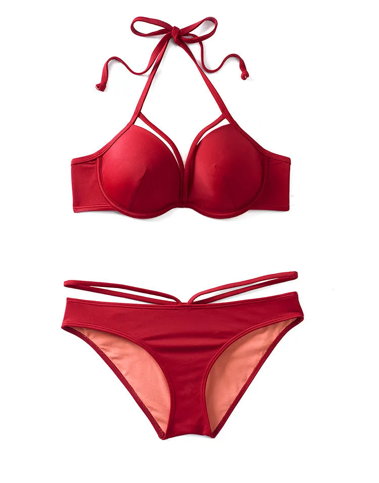 Laleh Dark Red 2 Lightly Lined swimwear bundle Still 1