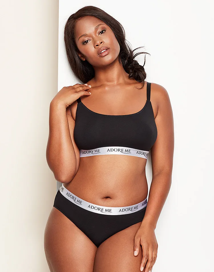 Layrenza Black Plus Unlined bra and panty bundle Model 5