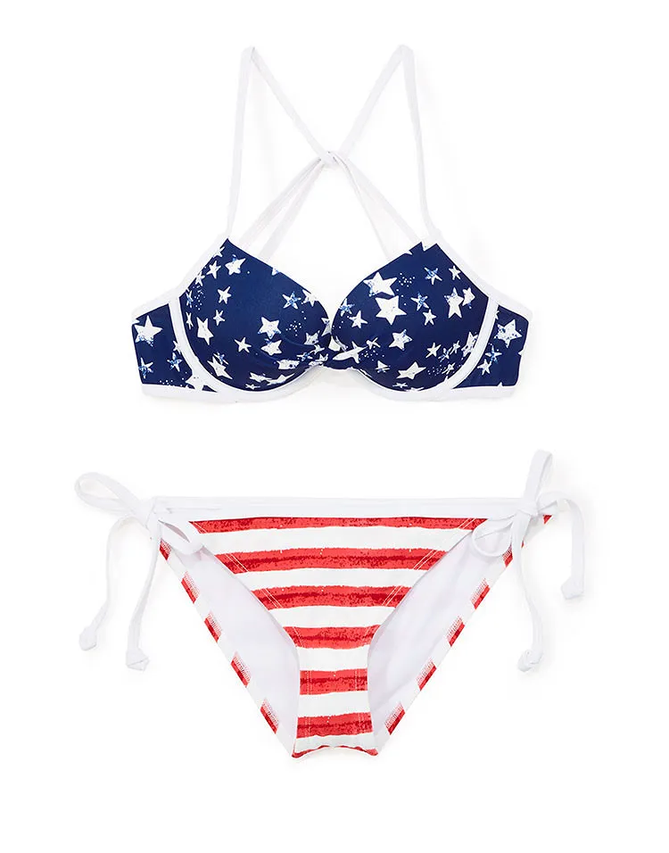Patriot Novelty White Push Up swimwear bundle Still 1