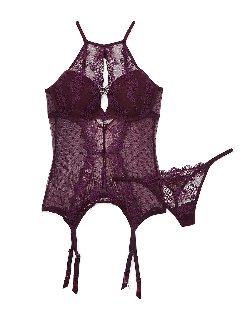 Heathyr Dark Purple Push Up corset bundle Still 3
