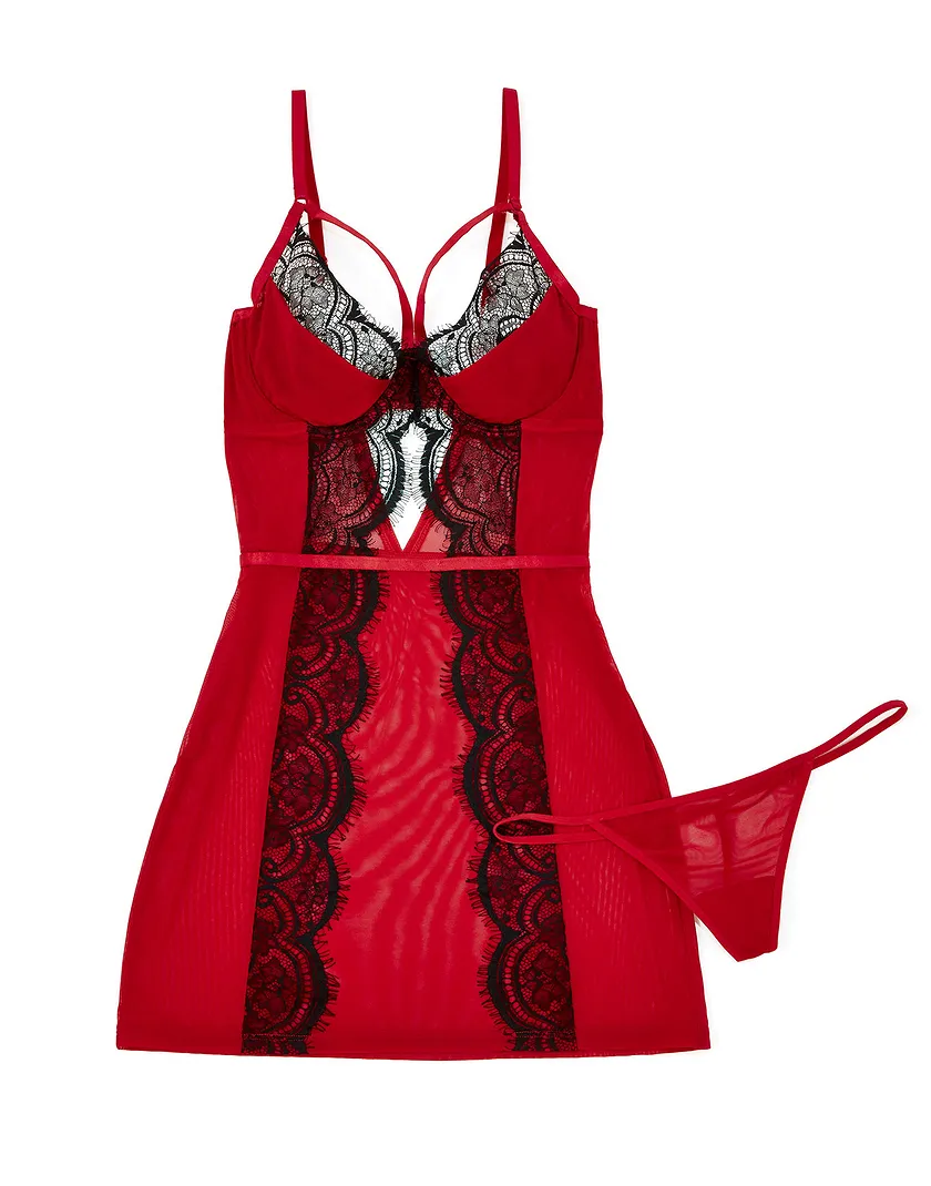 Enchanted Dark Red lingerie bundle Still 2