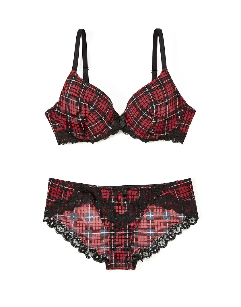 Kati Plaid Red 6 Contour bra bundle Still 1