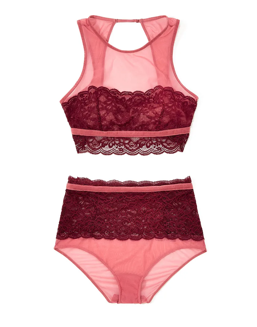 Giuliana Dark Red 2 Unlined bra bundle Still 1