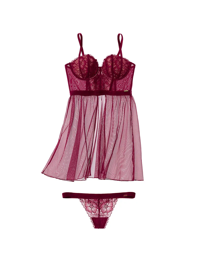 Fantazia Dark Red 2 lingerie bundle Still 1