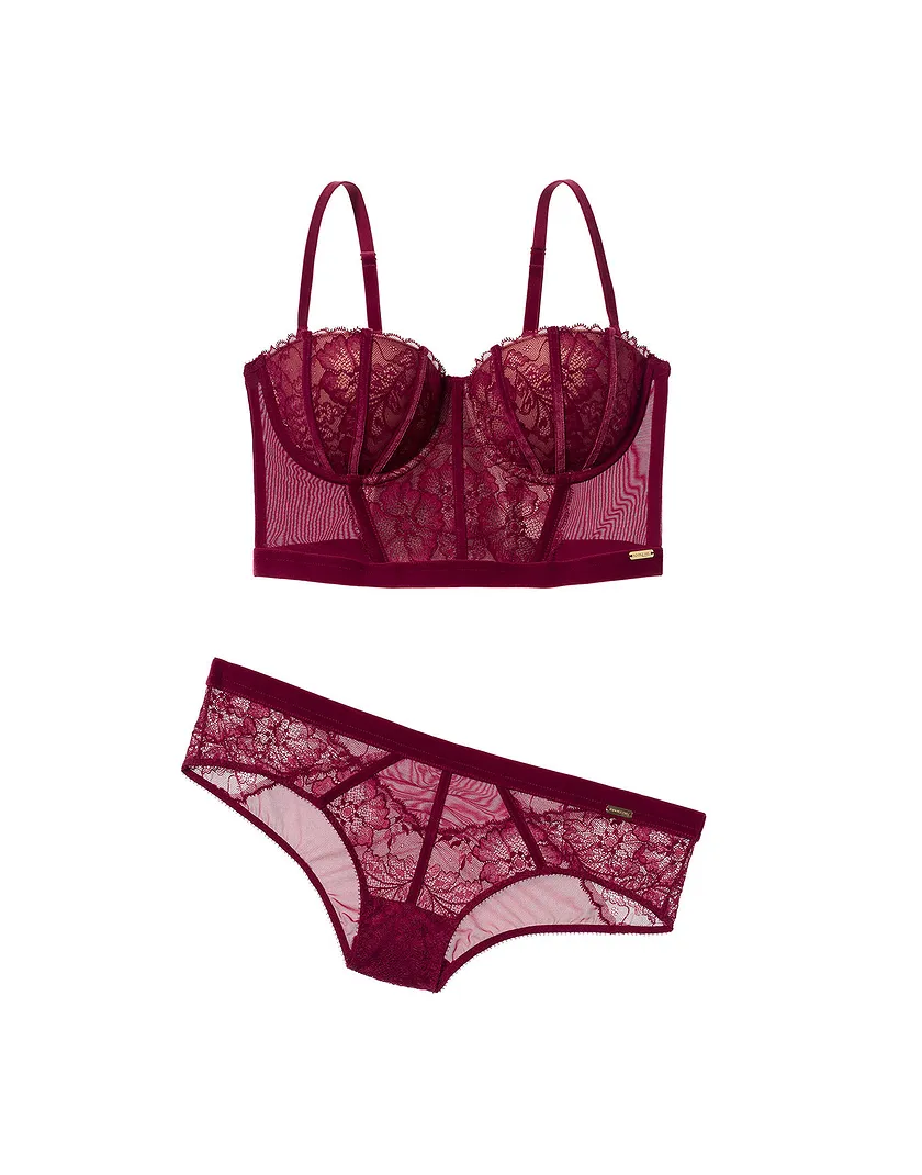 Jazmina Dark Red 2 Push Up bra bundle Still 1