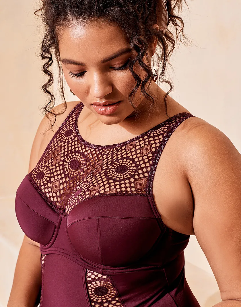 Wendi Dark Brown Plus Lightly Lined swimwear bundle Model 2