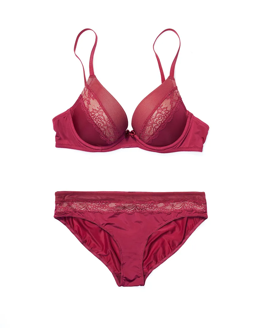Mirianne Dark Red 3 Push Up bra bundle Still 1