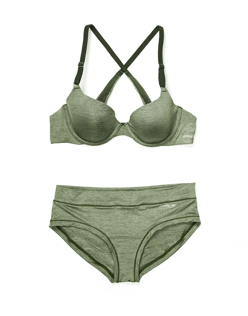 Pine Dark Green 2 Lightly Lined bra bundle Still 1