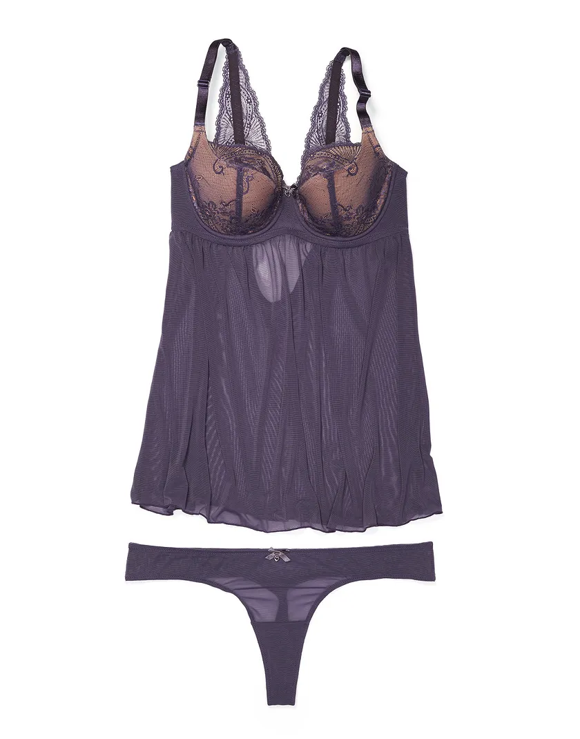 Ella Dark Purple 2 Lightly Lined lingerie bundle Still 2