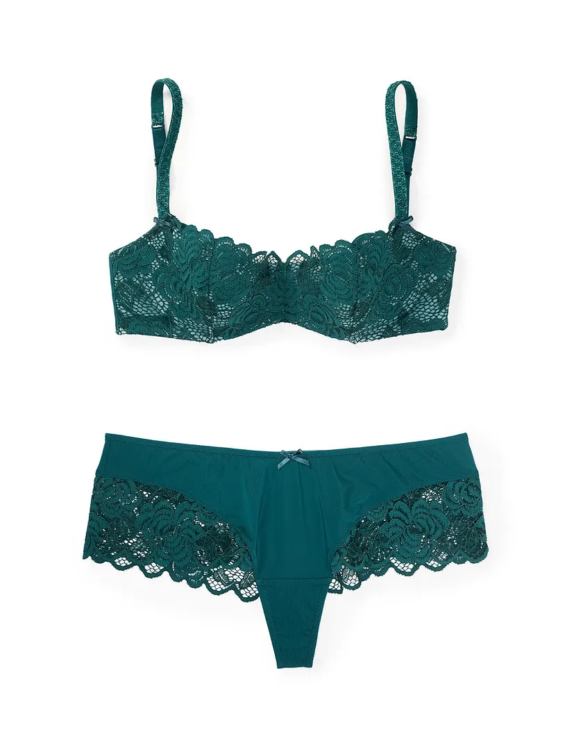 Delanie Dark Green 2 Lightly Lined bra bundle Still 2