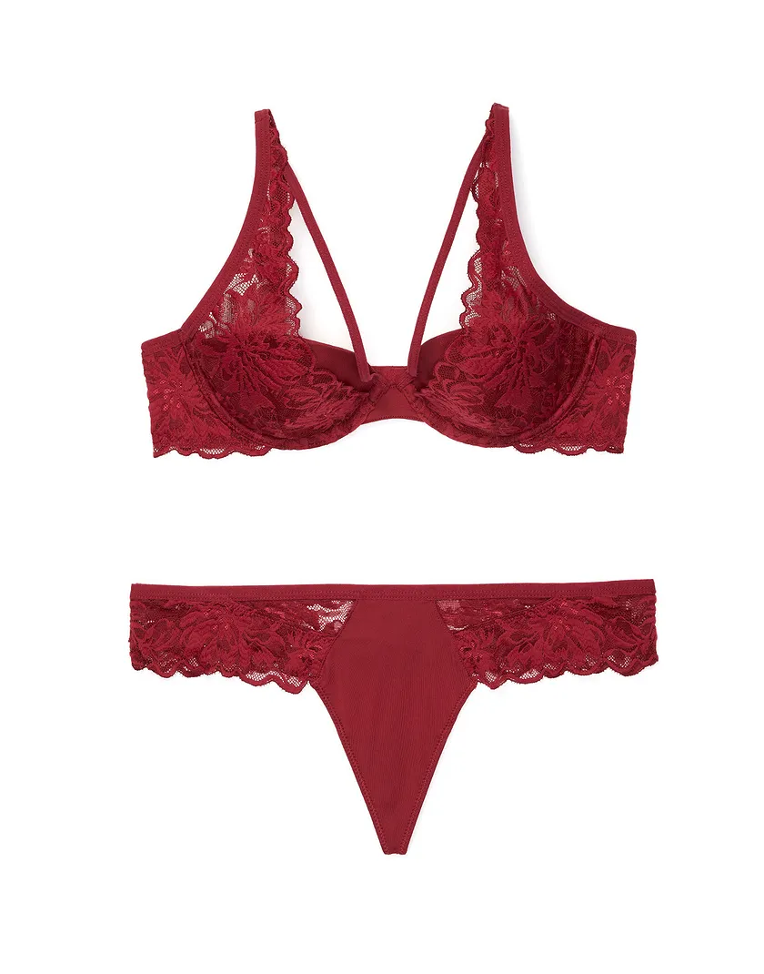 Lidija Dark Red 2 Contour bra bundle Still 2