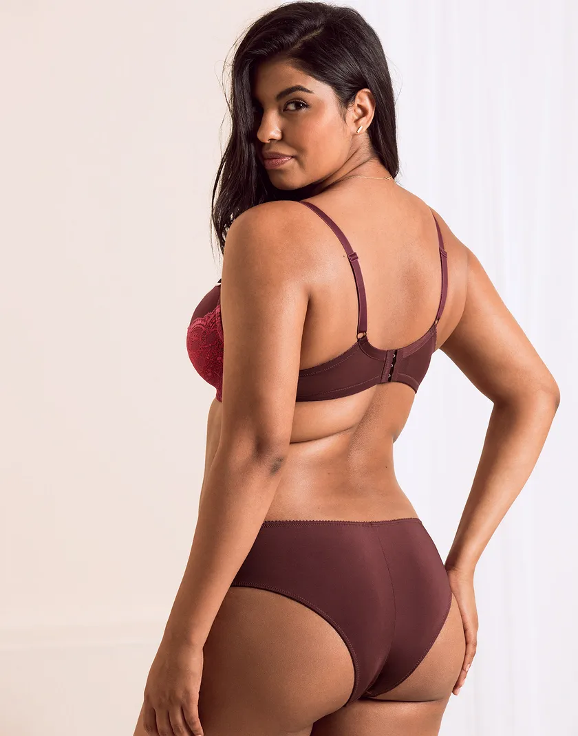 Avis Dark Purple Plus Lightly Lined bra and panty bundle Model 3
