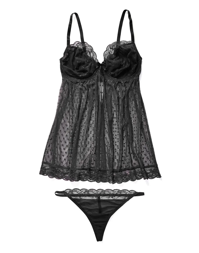 Zana Black Plus Unlined lingerie bundle Still 4