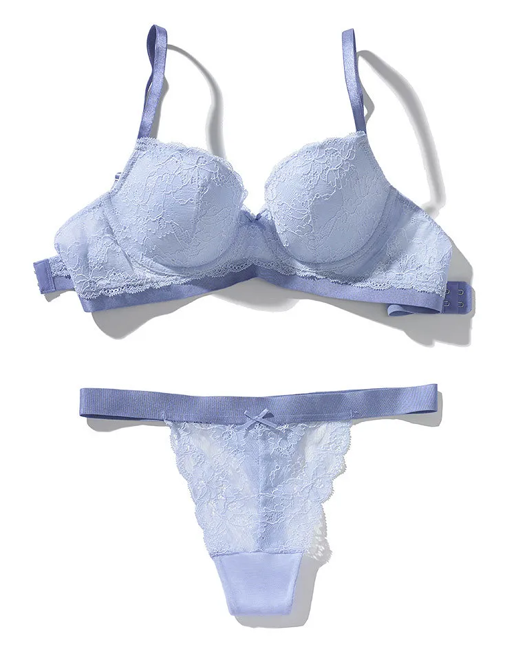 Shavronne Medium Blue Lightly Lined bra and panty bundle Model 1