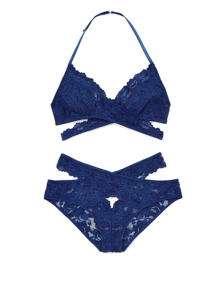 Brenna Dark Blue 2 Unlined bra bundle Still 1