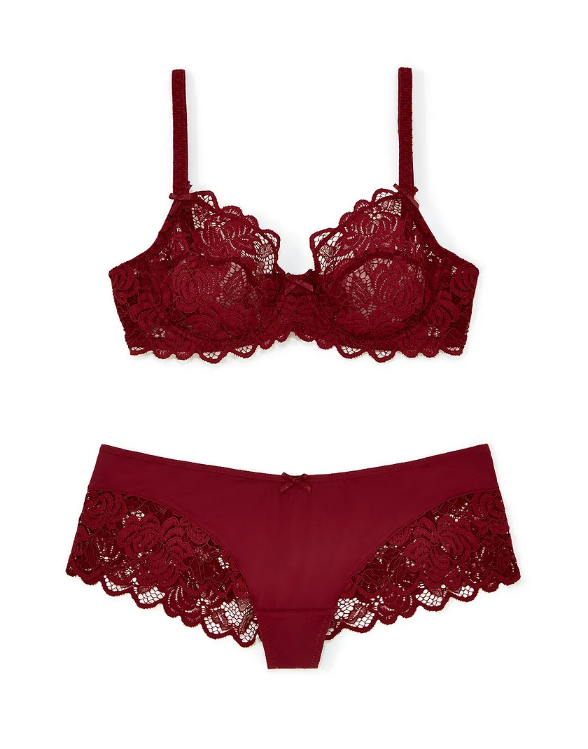 Paris Dark Red 3 Unlined bra bundle Still 1