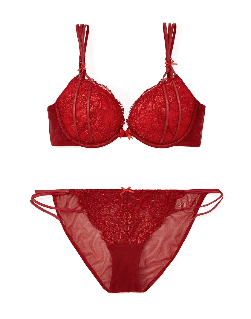 Abela Dark Red 4 Push Up bra bundle Still 1