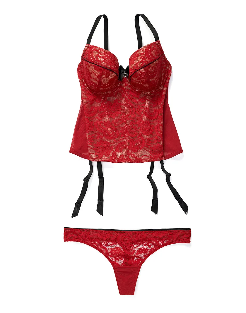 Moreen Dark Red 2 Lightly Lined corset bundle Still 1