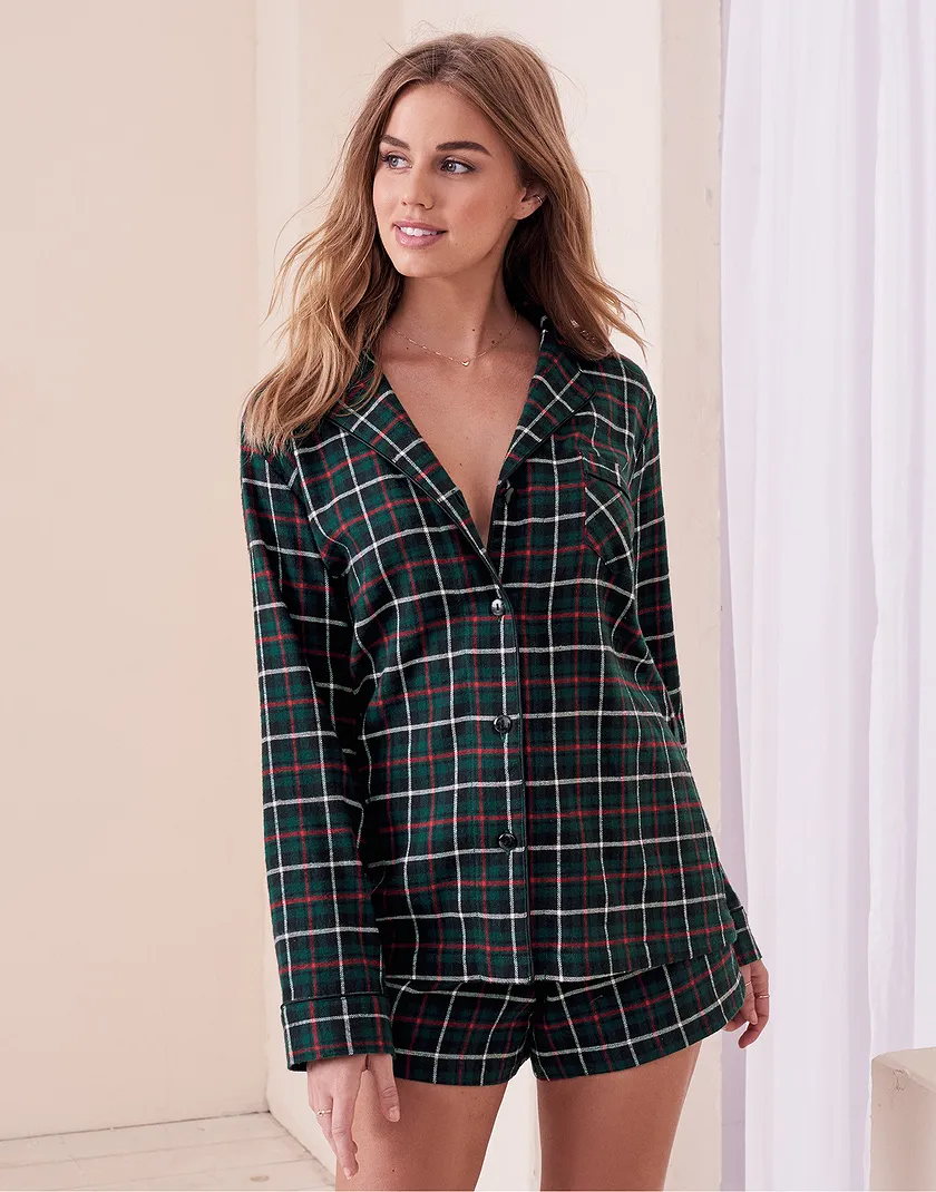 Pasha Plaid Green sleepwear bundle Model 2
