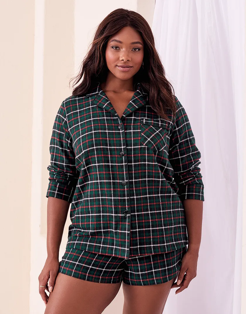 Pasha Plaid Green Plus sleepwear bundle Model 1
