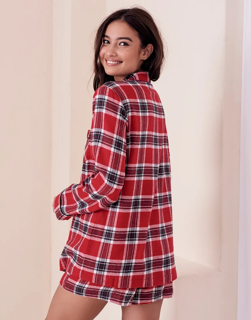 Pasha Plaid Red sleepwear bundle Model 4