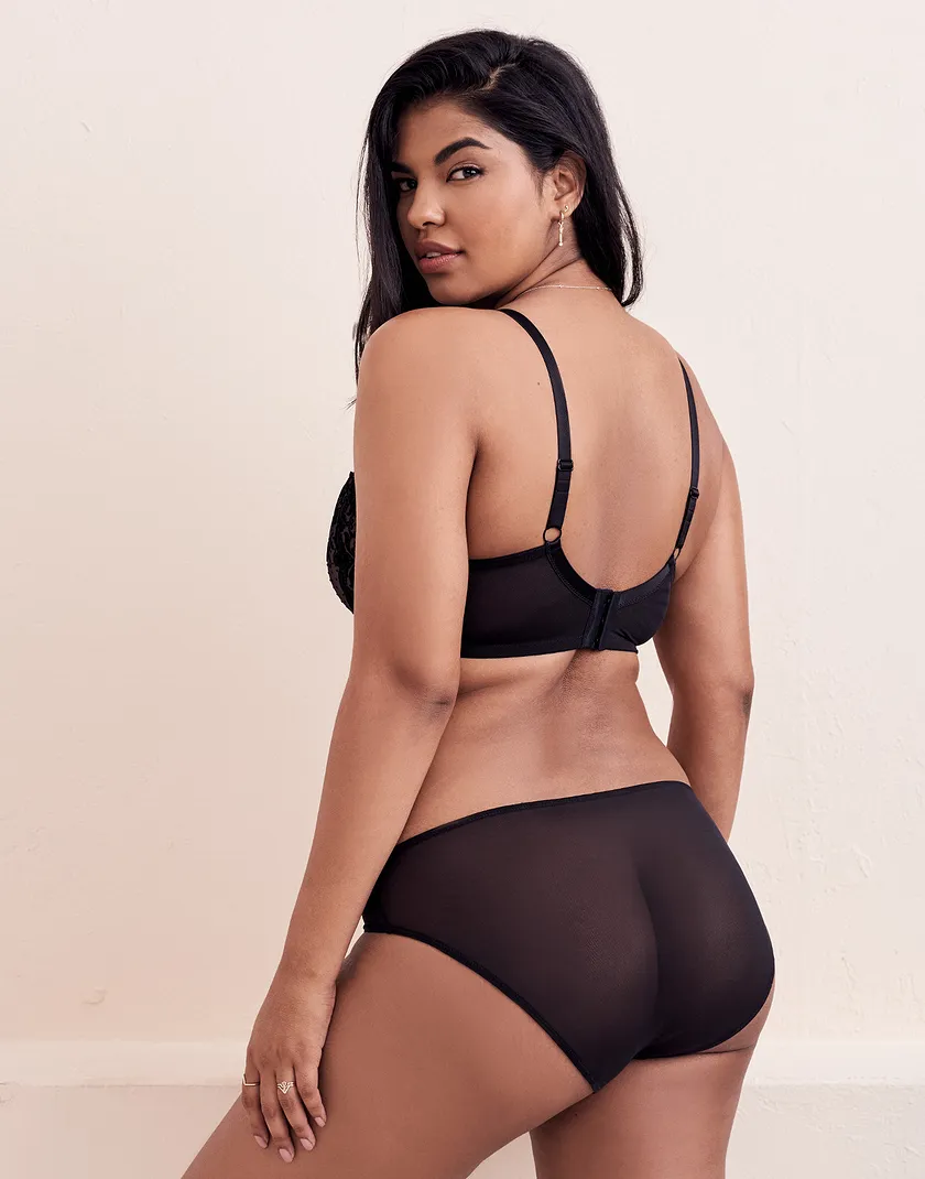 Anush Black Plus Lightly Lined bra and panty bundle Model 2