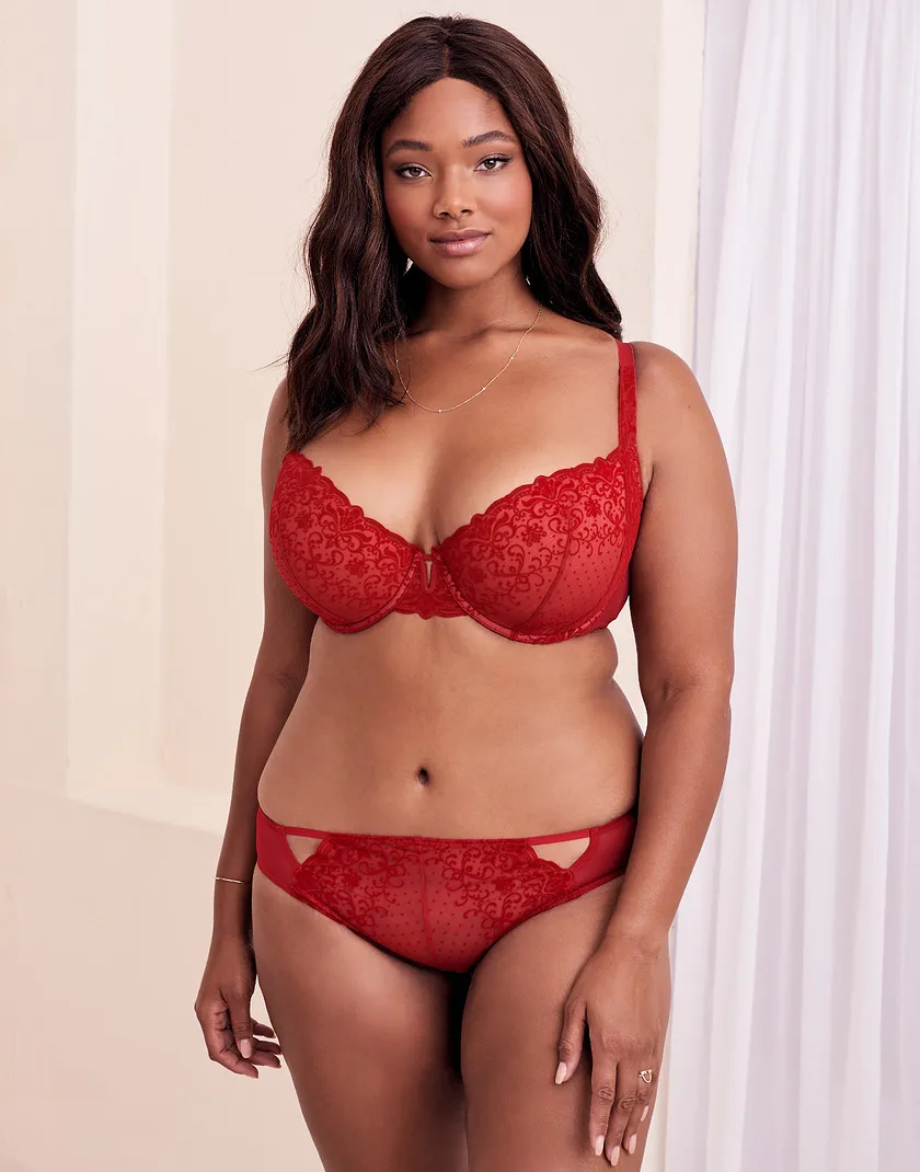 Anush Dark Red Plus Contour bra and panty bundle Model 2