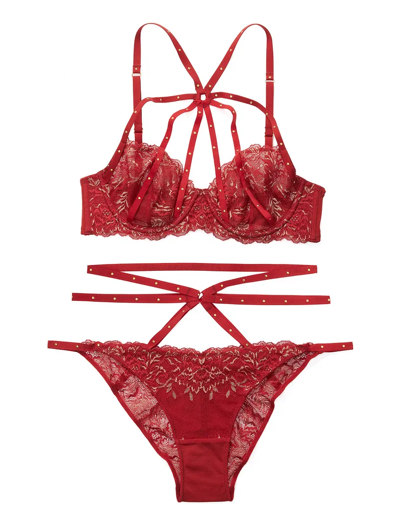 Arni Dark Red 2 Unlined bra bundle Still 2