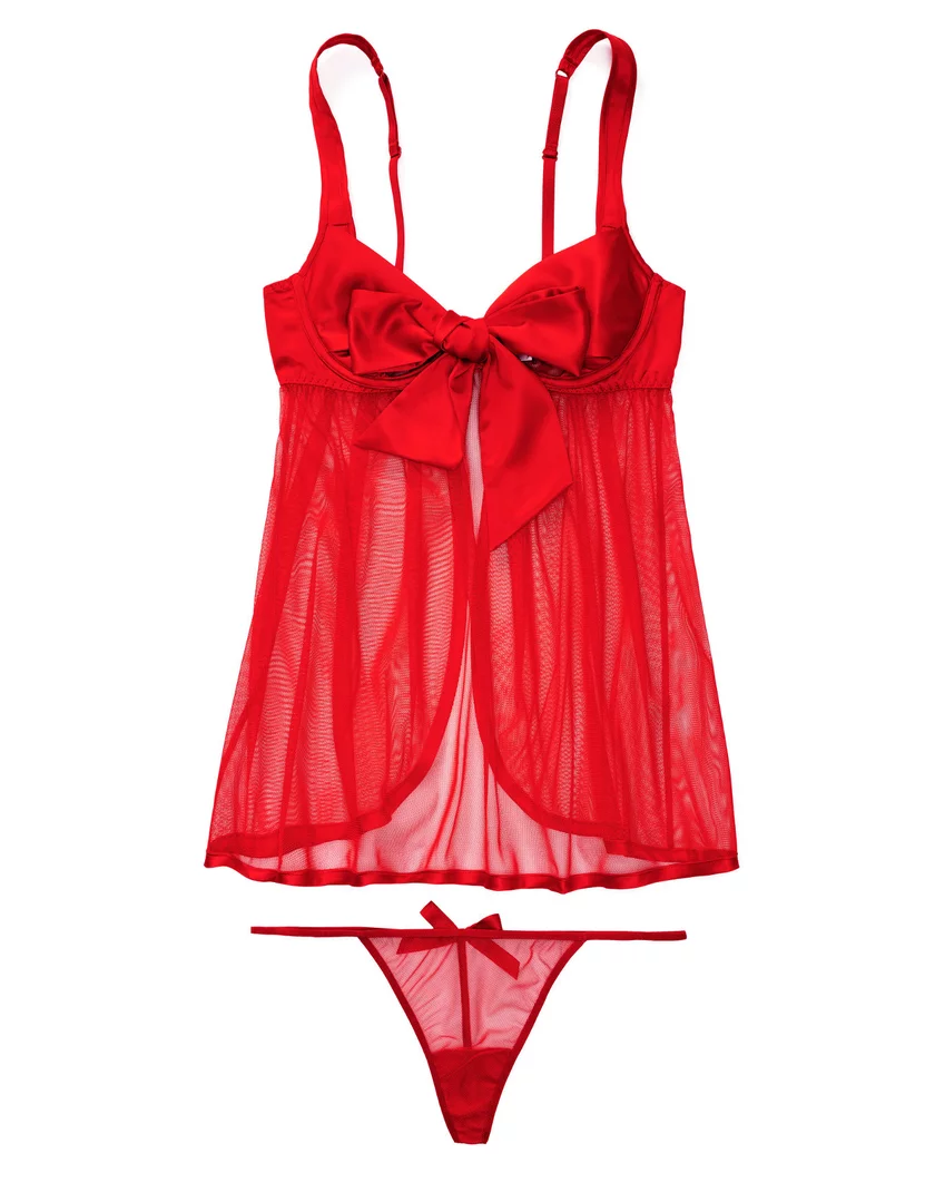 Besima Dark Red Unlined lingerie bundle Still 3
