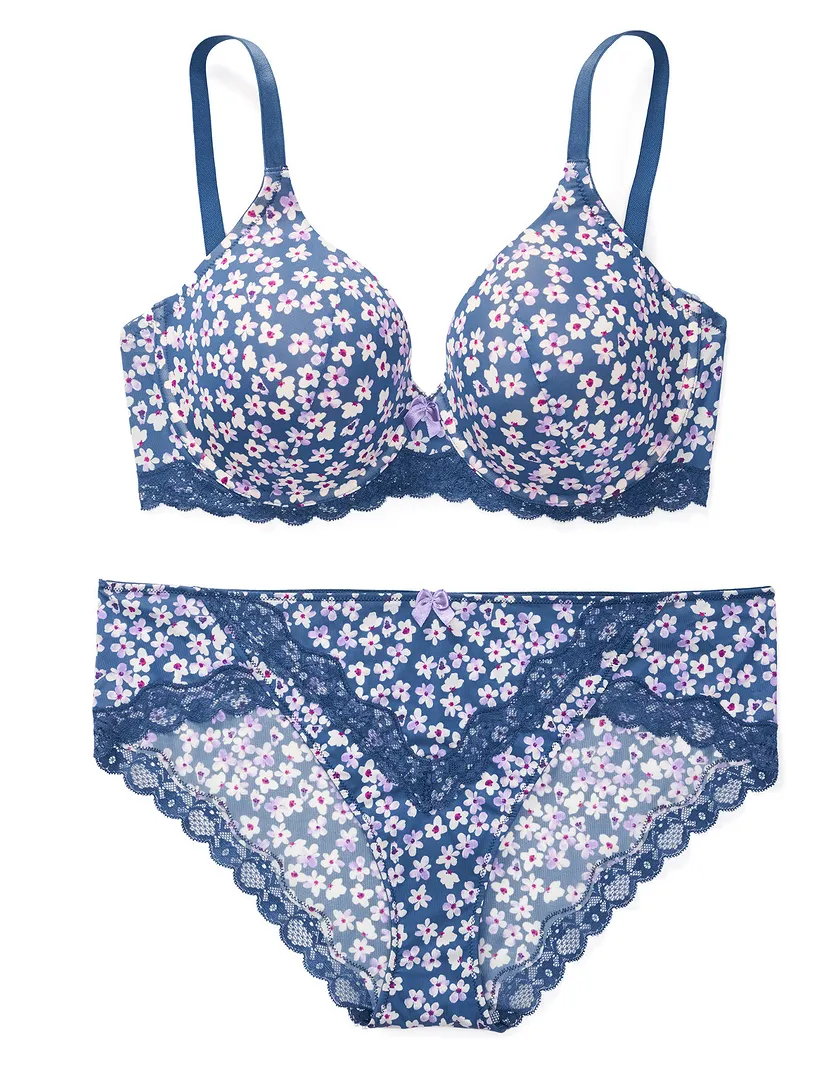 Nare Ditsy Blue 4 Contour bra bundle Still 1