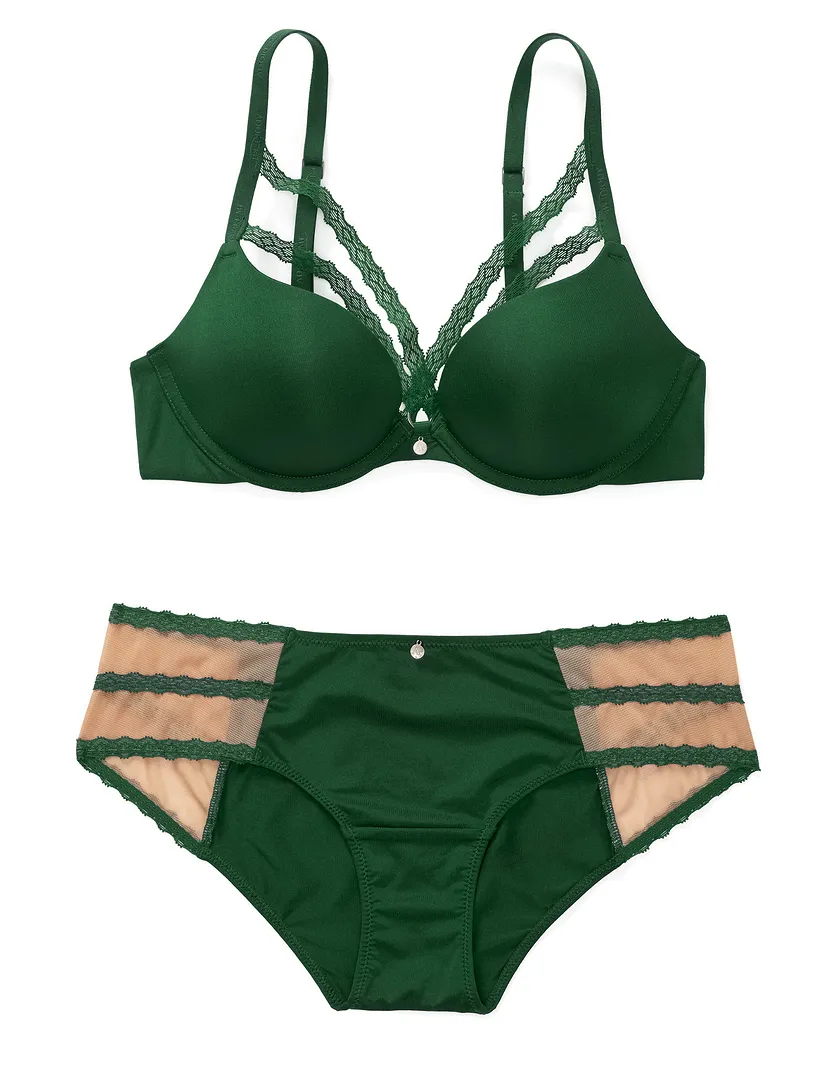 Abi Dark Green 2 Push Up bra bundle Still 1