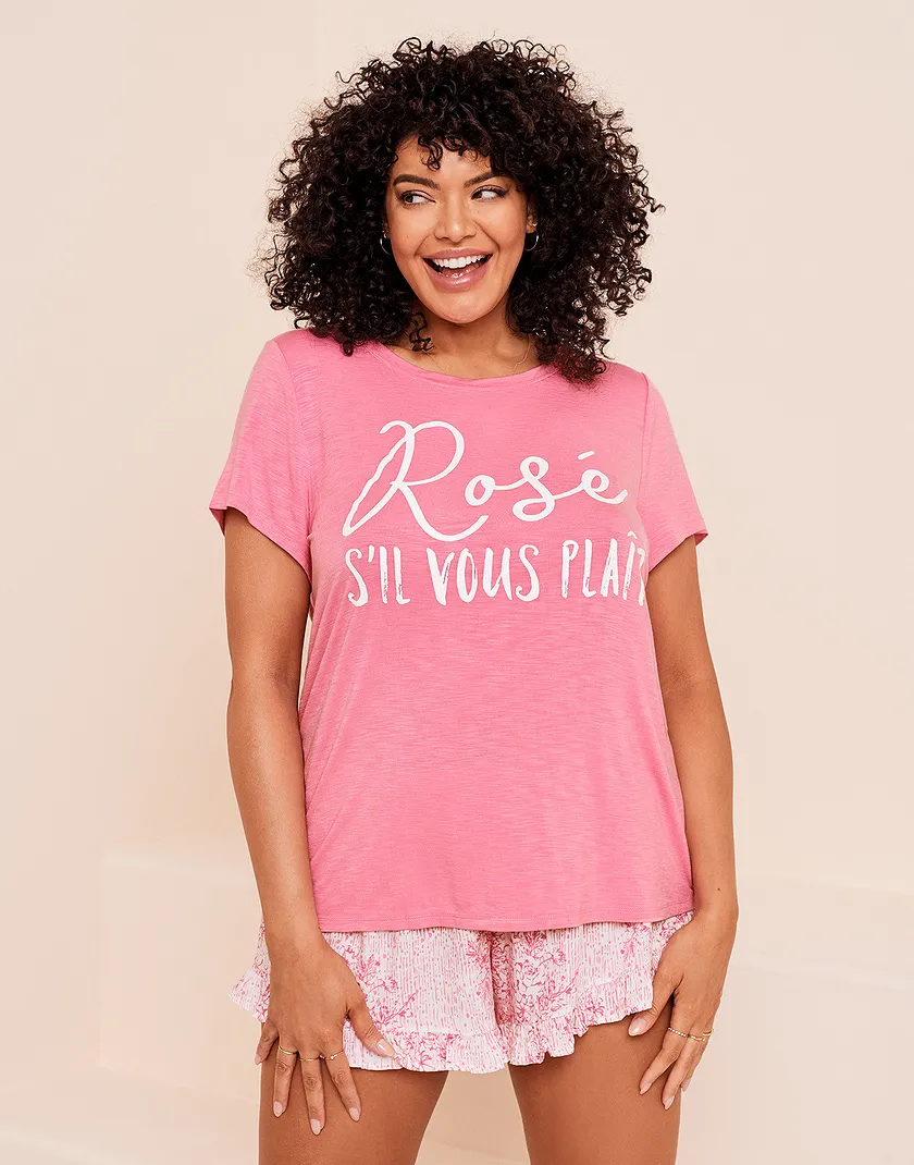 Zoey Medium Pink Plus sleepwear bundle Model 1