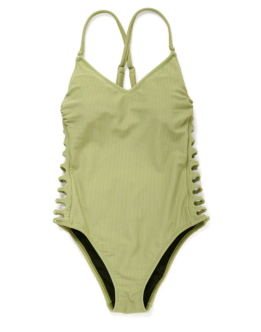 Louri Dark Green Lightly Lined swimwear bundle Still 2