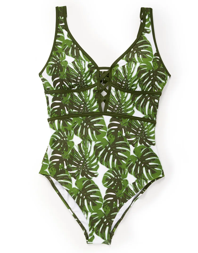 Andressa Tropical Green Plus Contour swimwear bundle Still 2