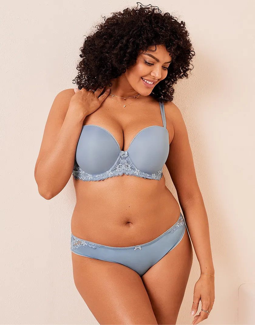 Lugo Medium Blue Plus Lightly Lined bra and panty bundle Model 2