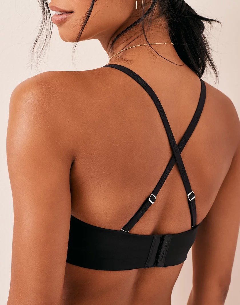Cassis Black Push Up bra and panty bundle Model 2