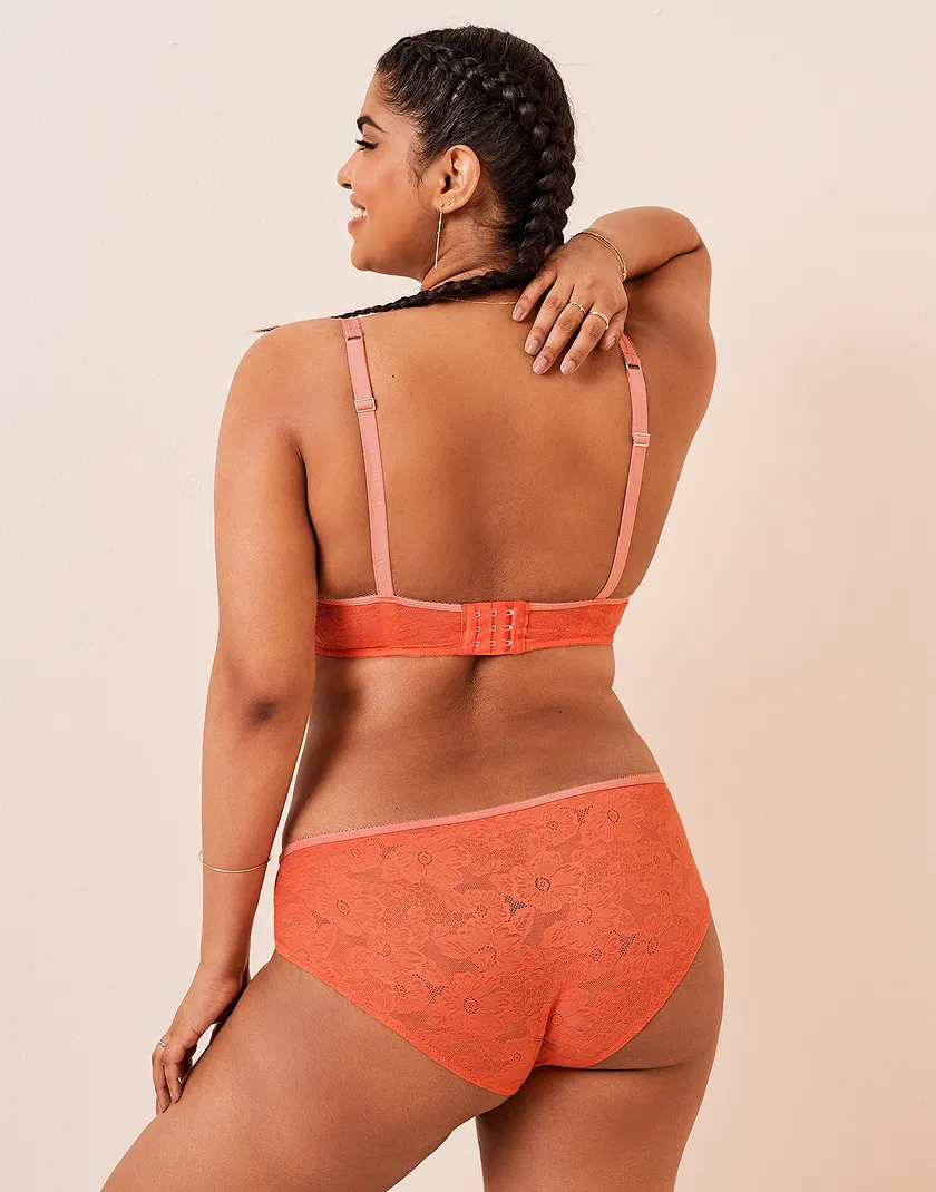Celestine Medium Orange Plus Unlined bra and panty bundle Model 3