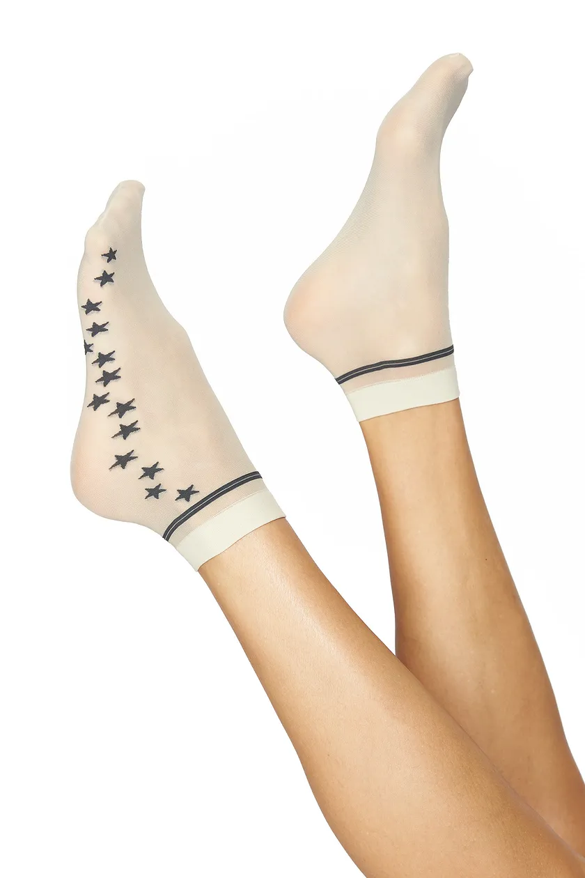 Stars Beige legwear bundle Model 1
