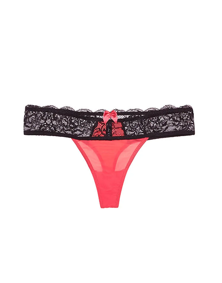 Rosetta Thong Medium Red panty bundle Model 1