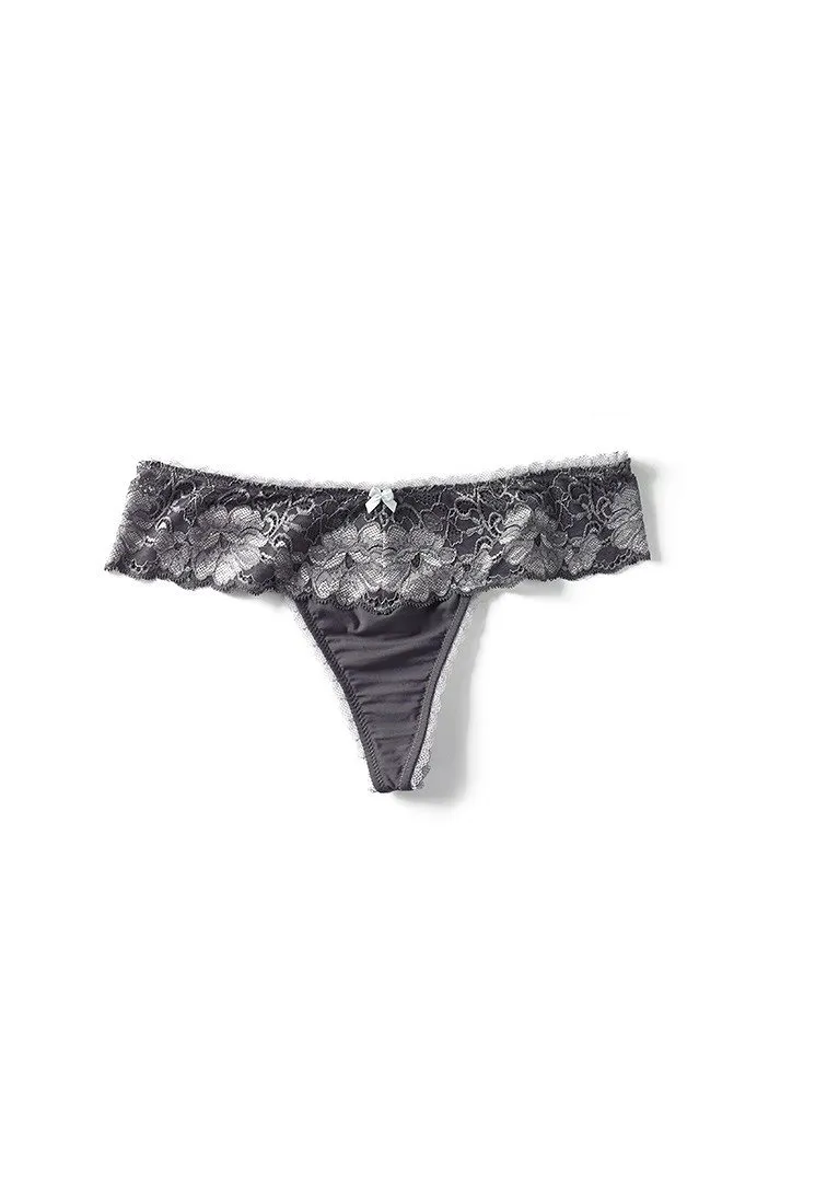 Ginni Thong Dark Gray 2 panty bundle Model 1