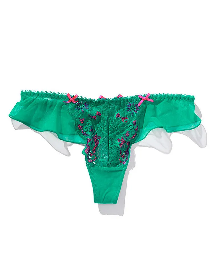 Rihanna Thong Dark Green panty bundle Model 1