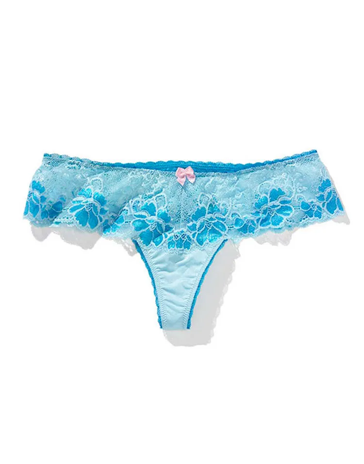 Brooke Cheeky Thong Medium Blue panty bundle Model 1
