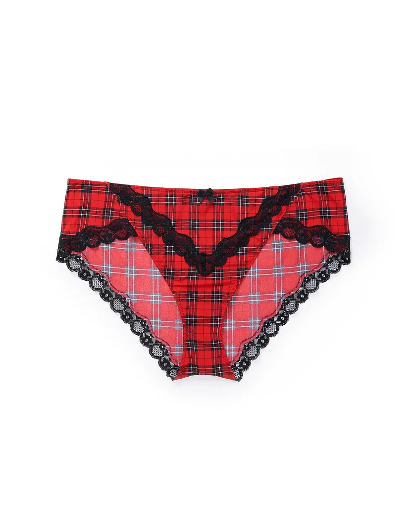 Nare Hipster Plaid Red panty bundle Still 1