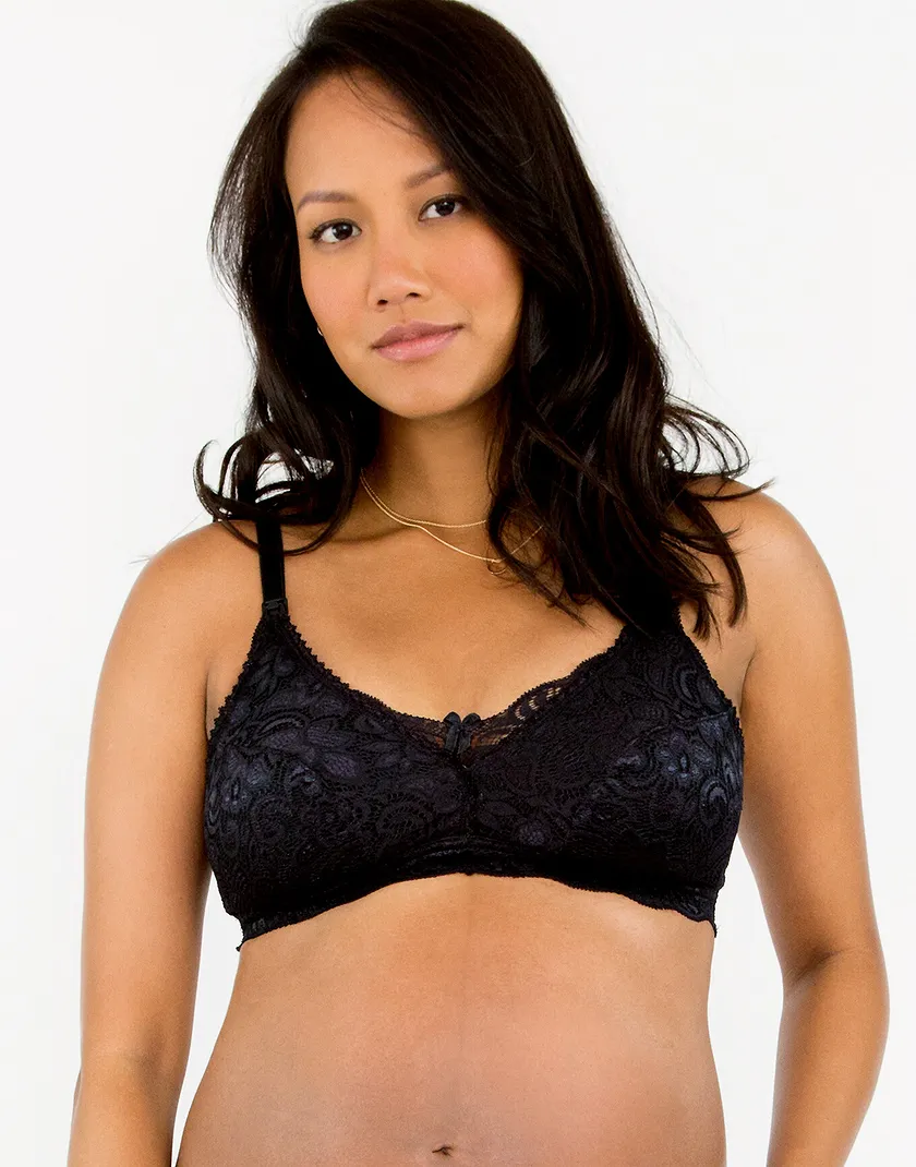 Tallulah Lace Black Unlined bra bundle Model 1