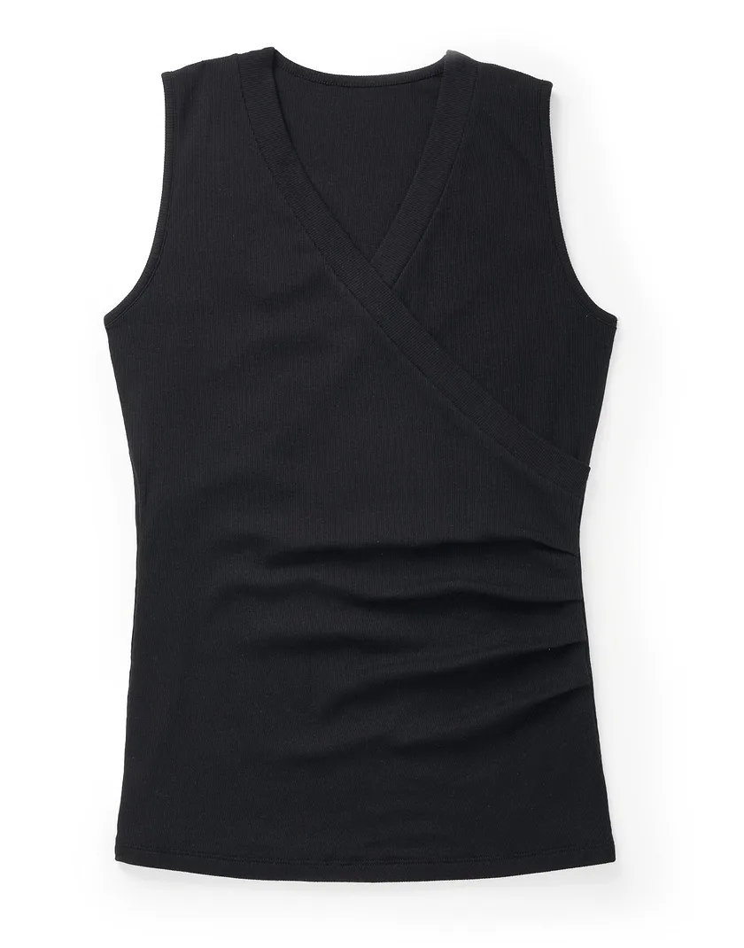 Luxe Nursing Tank Black athleisure bundle Still 3