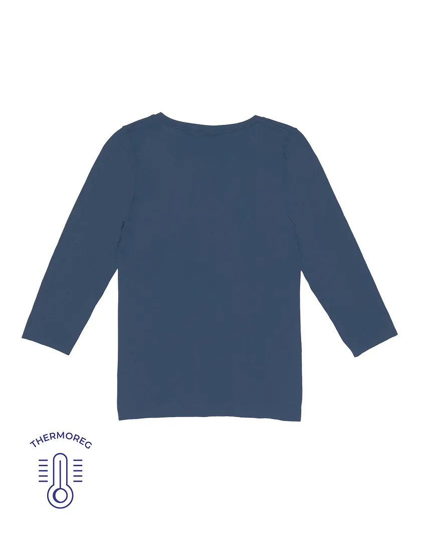 The Long Sleeve Tee Dark Blue tops bundle Still 8