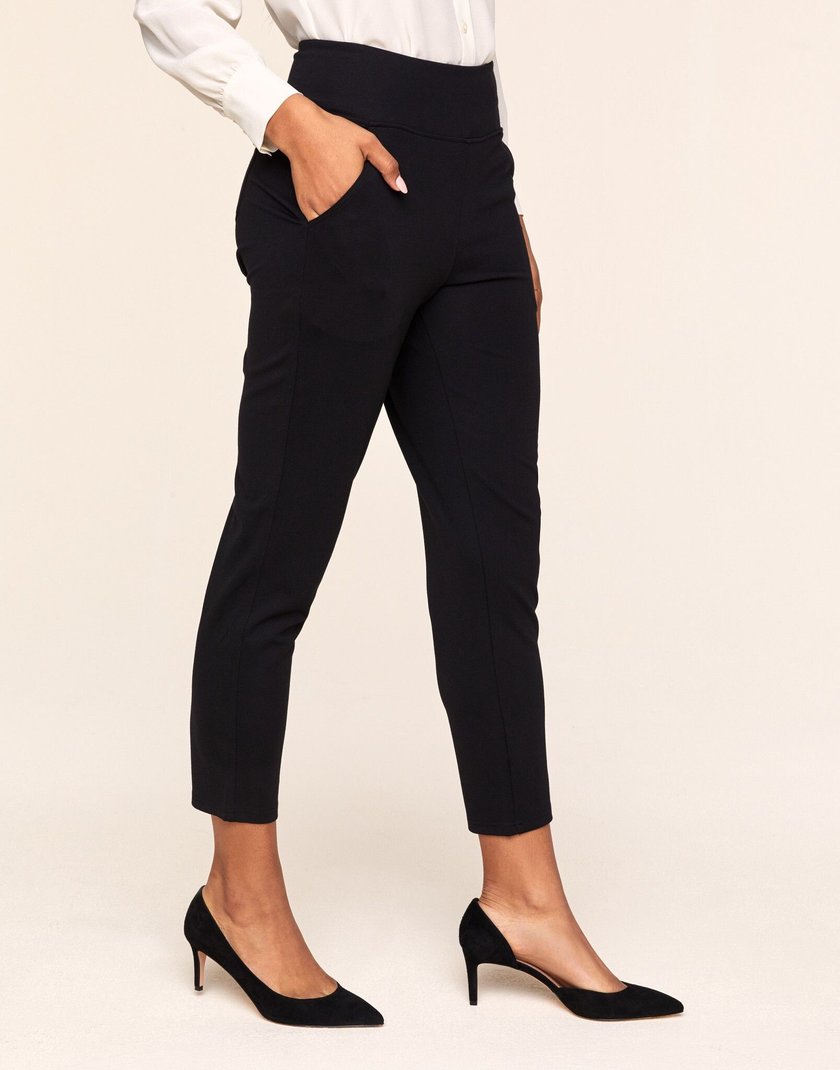 black ponte trousers