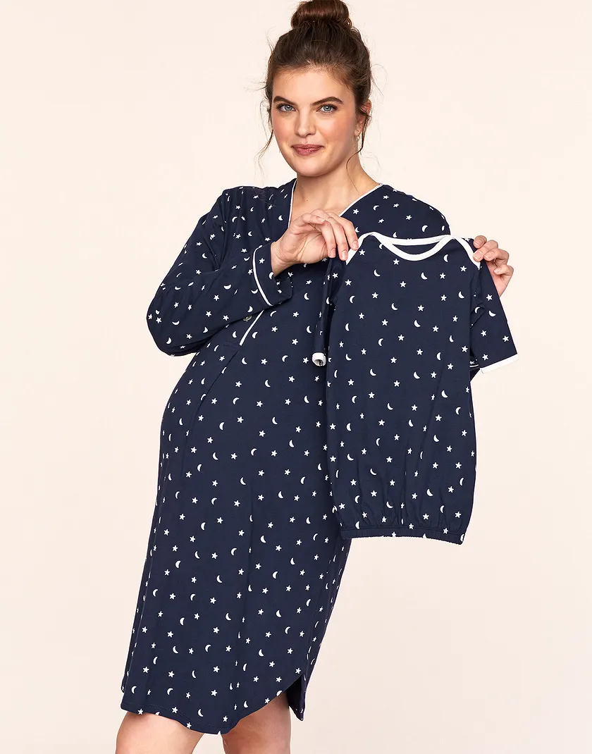 Starry Night Sleepshirt Novelty Blue sleepwear bundle Model 6
