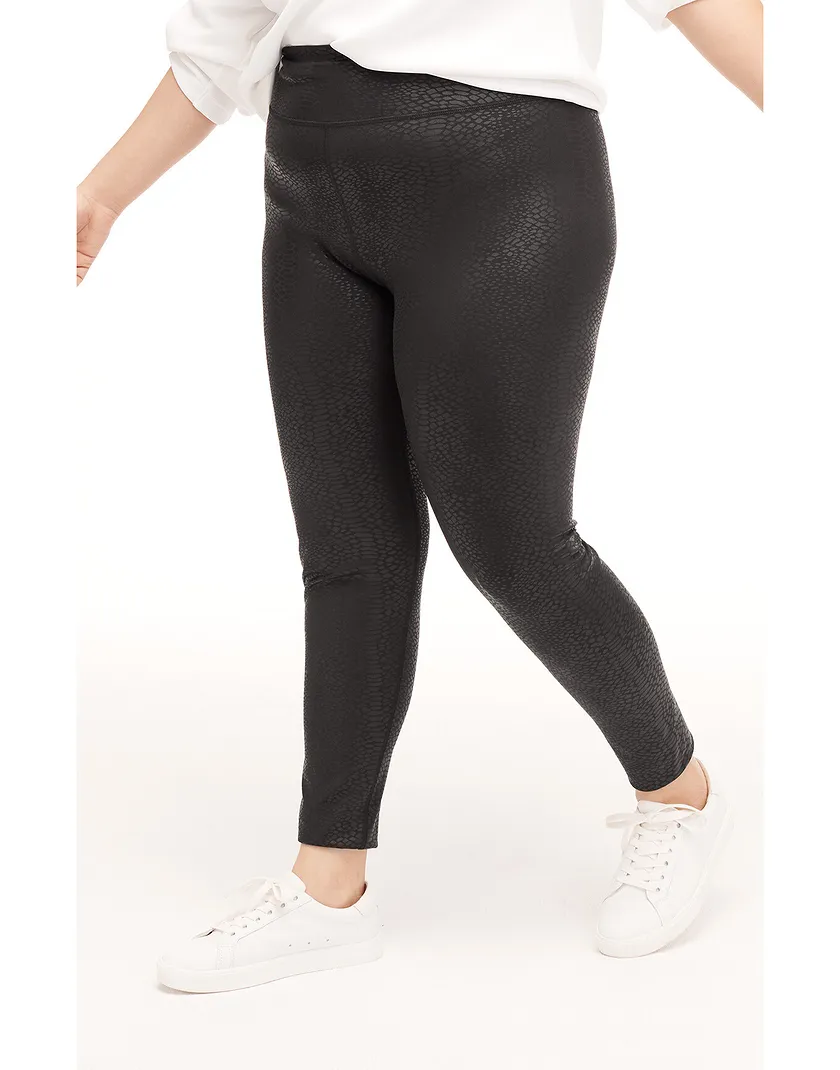 Sabina Snakeskin Legging Dark Black Plus activewear bundle Model 4